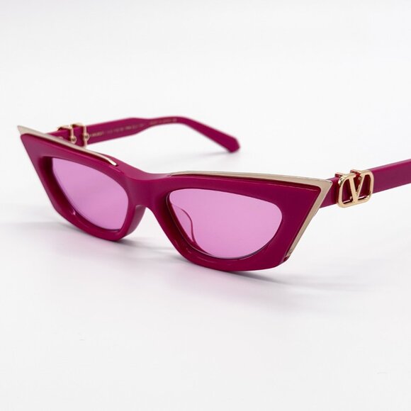 NEW VALENTINO V-GOLDCUT VLS-113C PINK WOMEN CAT EYE SUNGLASSES VALENTINO - Picture 1 of 11